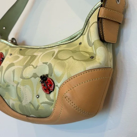 Coach Ladybug Tan and Green Women's Bag - Picture 7 of 10